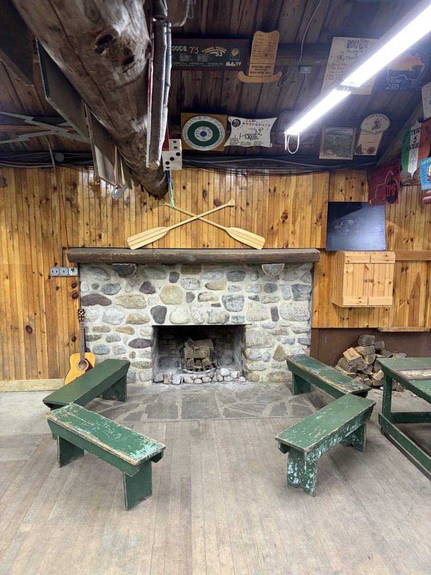 Camp Crystal Lake fireplace