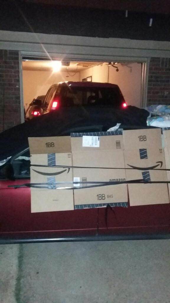 Crazy storm watch 2 cars in a 1 car garage, one outside fully covered parked sideways. We are getting ready for hail/storm anything I-35 & 20fwy camp wisdom and Buford Zulma & Jenner