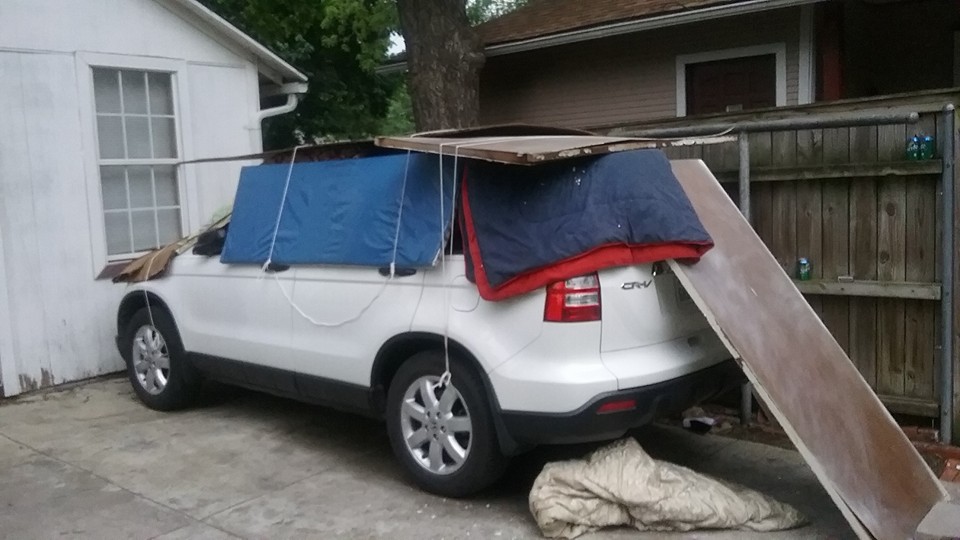 Gilbert and Anthony Rodriguez aren't playing around when it comes to hail in Lakewood This time they are prepared.