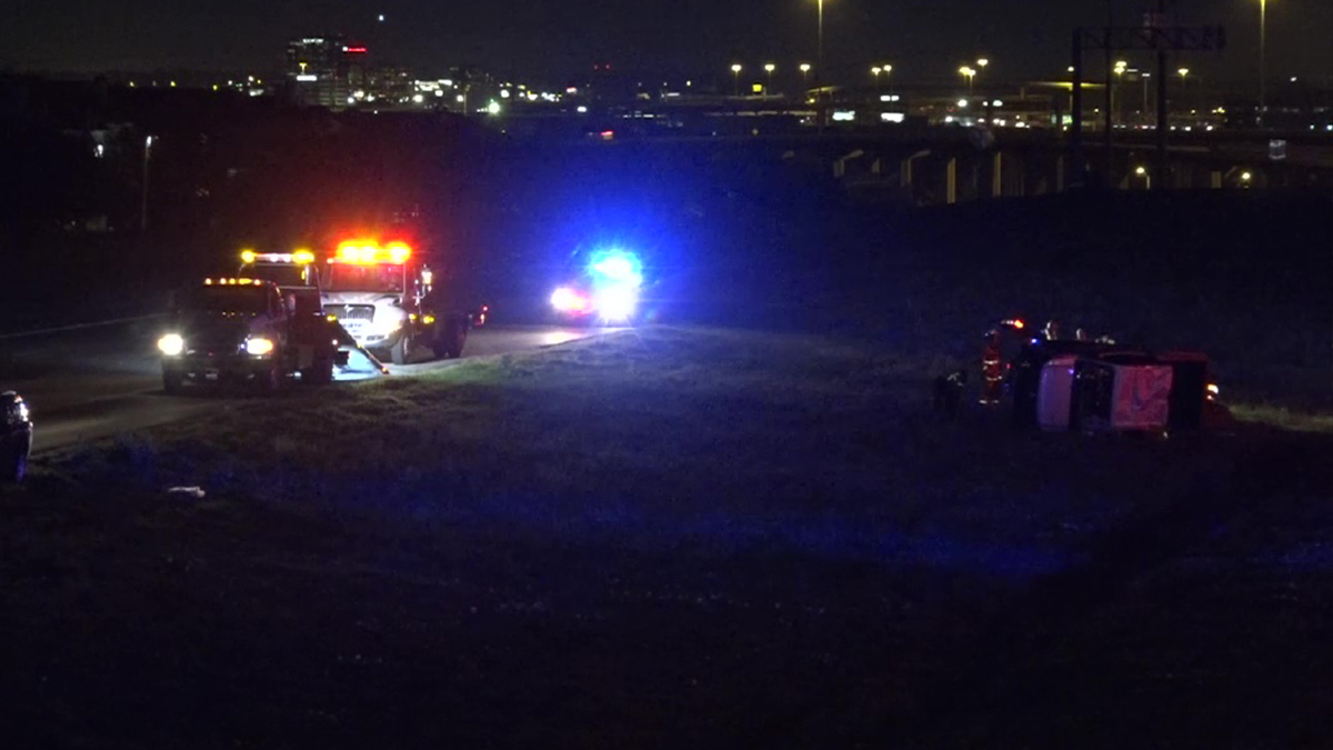 Truck Rolls in TwoVehicle Crash on Interstate 635 in Irving NBC 5