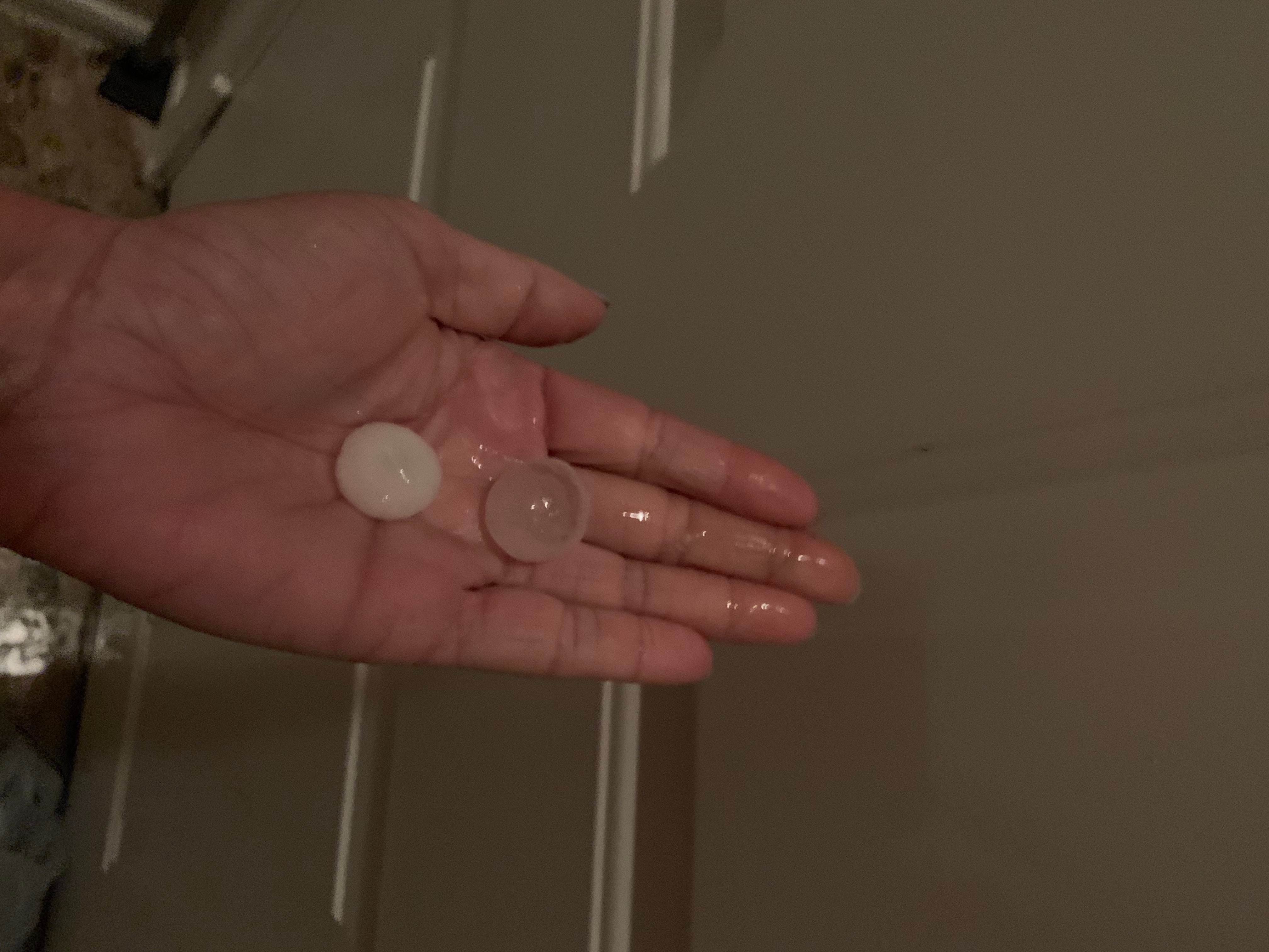 Jumbo gumball sized hail in Plano