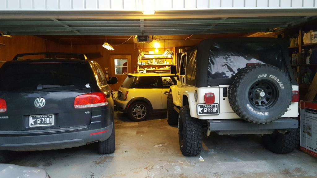 Squeeze it in! Up sized our 2 car garage to fit 3...prepping for the storm!