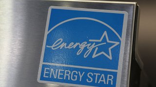 An Energy Star label is displayed on a brand new refrigerator at a Best Buy store March 26, 2010 in Marin City, California.