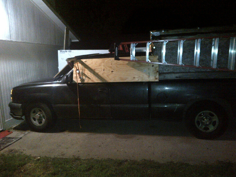 Plano-2 Well I have done what I can to prevent a window taking a stone again. Faced the house used 3\4 \" ply wood not that flimsy half inch osb that is used on roofs weighted down and or strapped the board with a gap behind to limit shocks from a impact I'm here in Plano waiting for the storm. Sent via BlackBerry by AT&T