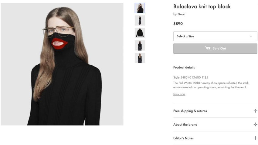 Italy Gucci Blackface