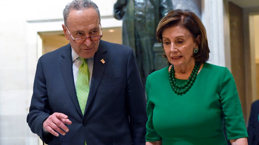 Senate Minority Leader Sen. Chuck Schumer, D-N.Y., and House Speaker Nancy Pelosi, D-Calif.,
