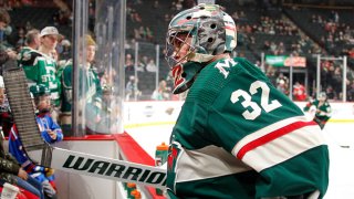 Alex Stalock #32 of the Minnesota Wild comes off the ice before the game against the Dallas Stars at the Xcel Energy Center on Jan. 18, 2020 in Saint Paul, Minnesota.