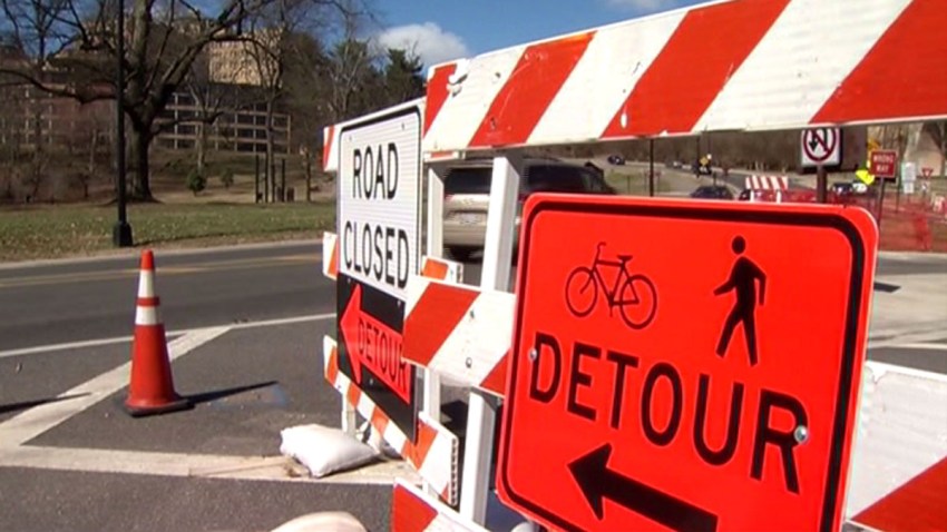 Beach Drive Project Phase One Detour Sign
