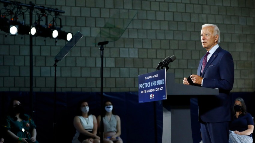 In this June 25, 2020, file photo Democratic presidential candidate, former Vice President Joe Biden speaks during an event in Lancaster, Pa. Biden and his leading supporters are stepping up warnings to Democrats to avoid becoming complacent.