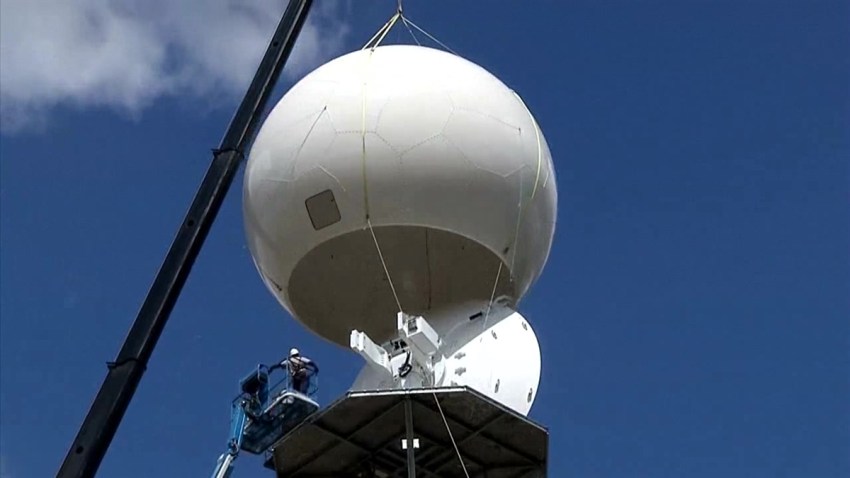 Nbc 5 S Powerful S Band Radar Hoisted Into Place Nbc 5 Dallas