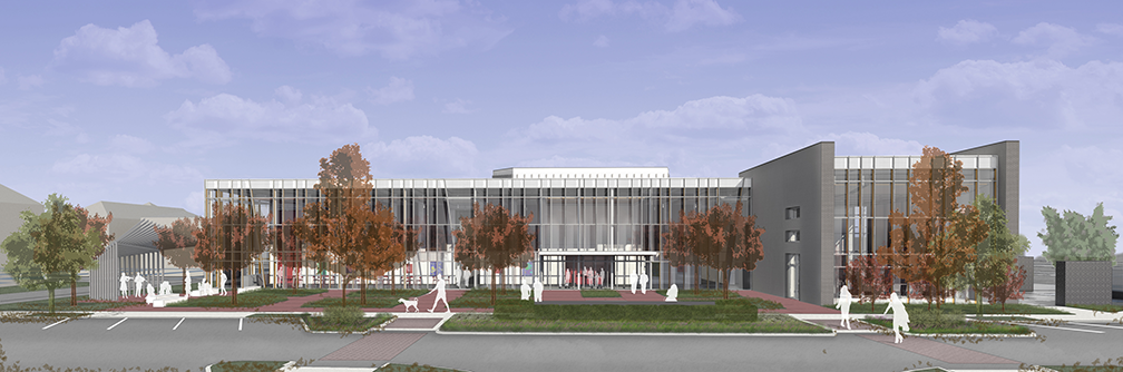 Rendering of the Coppell Arts Center's exterior.
