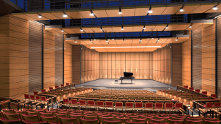 Rendering of the Coppell Arts Center main hall.