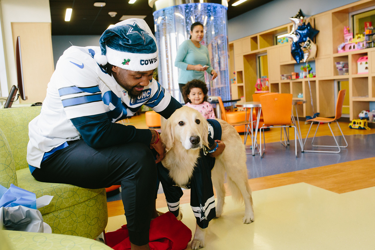 Kavon Frazier at Children's Medical Center in Dallas.
