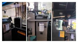 plexiglas installed in city bus