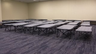 Dallas homeless shelter setup