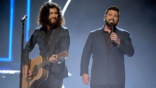Honorees Dan Smyers and Shay Mooney of Dan + Shay perform onstage during the 2019 CMT Artist of the Year at Schermerhorn Symphony Center on Oct. 16, 2019 in Nashville, Tennessee.