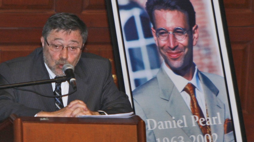 In this April 15, 2007, file photo, Dr. Judea Pearl, father of American journalist Daniel Pearl, who was killed by terrorists in 2002, speaks in Miami Beach, Fla. A Pakistani court on Thursday, April 2, 2020, overturned the murder conviction of a British Pakistani man found guilty of the kidnapping and murder of Wall Street journalist Daniel Pearl.