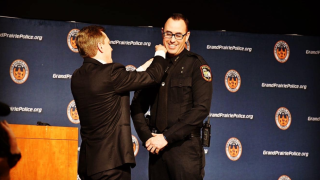 Daniel Scesney is sworn in as the new chief of the Grand Prairie Police Department on Thursday, Jan. 23, 2020.