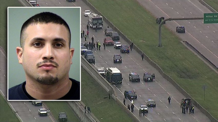 Two officers were wounded and an armed man who hijacked a DART bus and fired out the windows at officers Sunday afternoon is dead, Garland, Texas, police say. The shooter, Ramon Villagomez, was fatally shot.