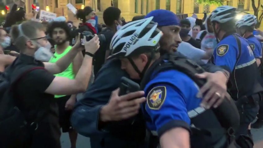 Fort Worth Police Shake Hands, Hug Protesters