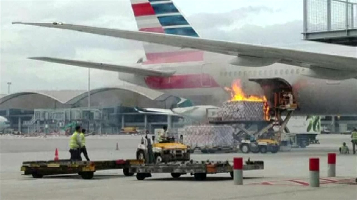 Fire Near American Airlines Plane NBC 5 DallasFort Worth