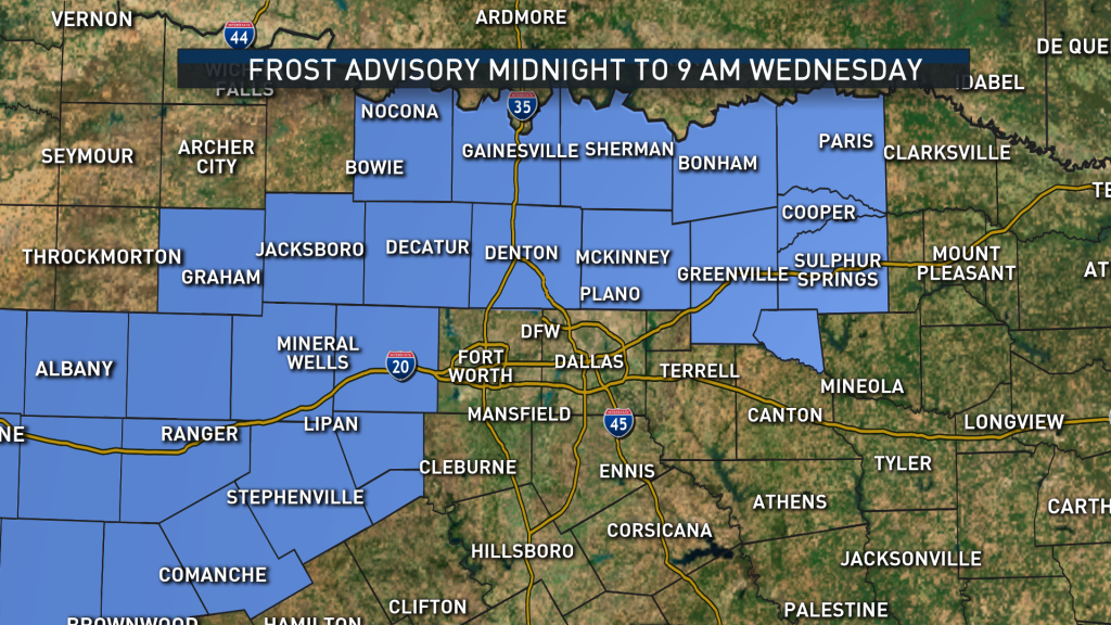 Frost Likely in Parts of North Texas NBC 5 DallasFort Worth