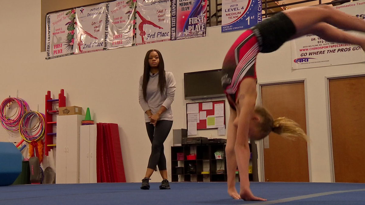 Olympic Gold Medalist Gabby Douglas Coaches Young Gymnasts In