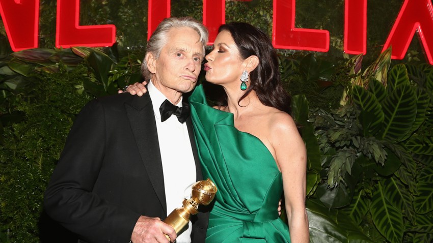 In this file photo, Michael Douglas (L) and Catherine Zeta-Jones attend the Netflix 2019 Golden Globes After Party on January 6, 2019 in Los Angeles, California.