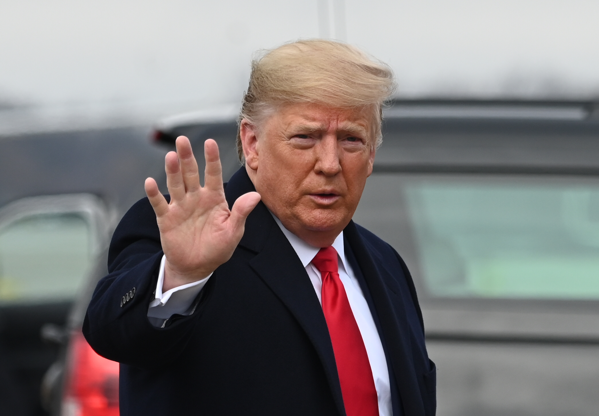 President Donald Trump arrives to board Air Force One as he departs Joint base Andrews in Maryland on Dec. 14, 2019, for a trip to the Army-Navy football game in Philadelphia.
