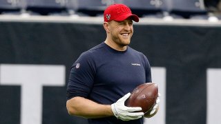 J.J. Watt #99 of the Houston Texans stands on the sideline