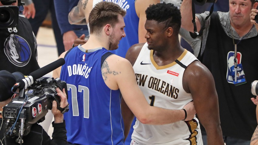luka and zion hug