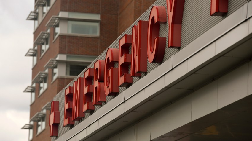 Emergency sign above a hospital entrance
