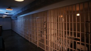 The holding cells for inmates awaiting execution in the Texas death chamber June 23, 2000 in Huntsville, Texas.