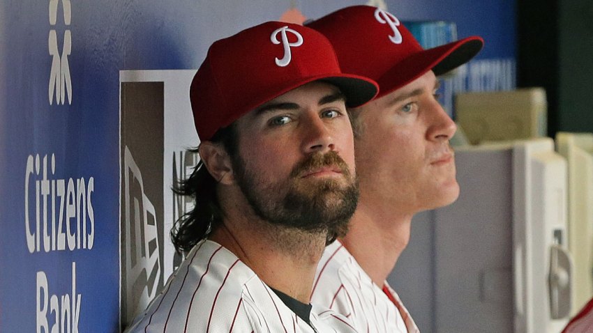Cole Hamels in Dugout