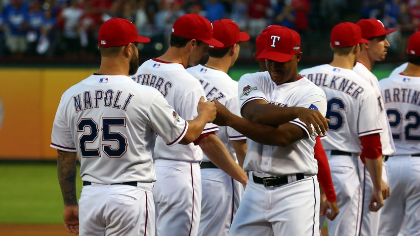 Beltre Stretches Arm Intros