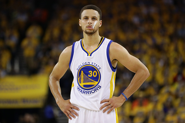 OAKLAND, CA - MAY 30: Stephen Curry #30 of the Golden State Warriors reacts after a play in Game Seven of the Western Conference Finals against the Oklahoma City Thunder during the 2016 NBA Playoffs at ORACLE Arena on May 30, 2016 in Oakland, California. NOTE TO USER: User expressly acknowledges and agrees that, by downloading and or using this photograph, User is consenting to the terms and conditions of the Getty Images License Agreement. (Photo by Ezra Shaw/Getty Images)