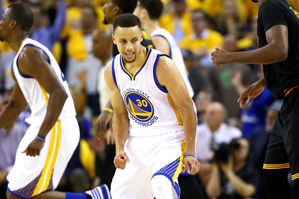 OAKLAND, CA - JUNE 13: Stephen Curry #30 of the Golden State Warriors reacts in the first half while taking on the Cleveland Cavaliers in Game 5 of the 2016 NBA Finals at ORACLE Arena on June 13, 2016 in Oakland, California. NOTE TO USER: User expressly acknowledges and agrees that, by downloading and or using this photograph, User is consenting to the terms and conditions of the Getty Images License Agreement. (Photo by Ezra Shaw/Getty Images)