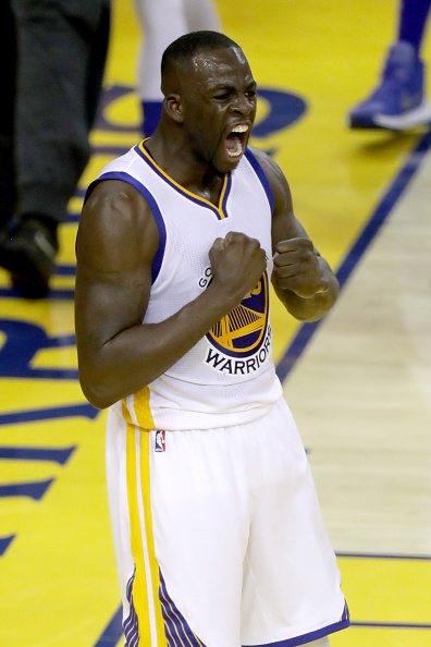 OAKLAND, CA - JUNE 19: Draymond Green #23 of the Golden State Warriors reacts to a play against the Cleveland Cavaliers in Game 7 of the 2016 NBA Finals at ORACLE Arena on June 19, 2016 in Oakland, California. NOTE TO USER: User expressly acknowledges and agrees that, by downloading and or using this photograph, User is consenting to the terms and conditions of the Getty Images License Agreement. (Photo by Ronald Martinez/Getty Images)