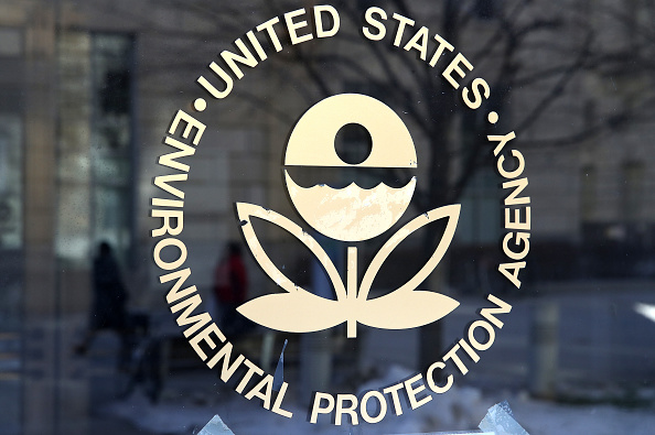The U.S. Environmental Protection Agency's (EPA) logo is displayed on a door at its headquarters on March 16, 2017 in Washington, D.C.