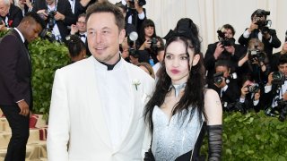 In this May 7, 2018, file photo, Elon Musk and Grimes attend the Costume Institute Gala at the Metropolitan Museum of Art in New York City.