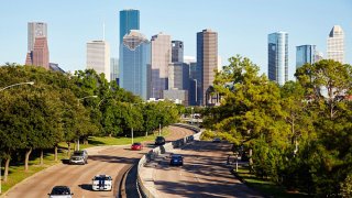 Houston city skyline, Houston, Texas.