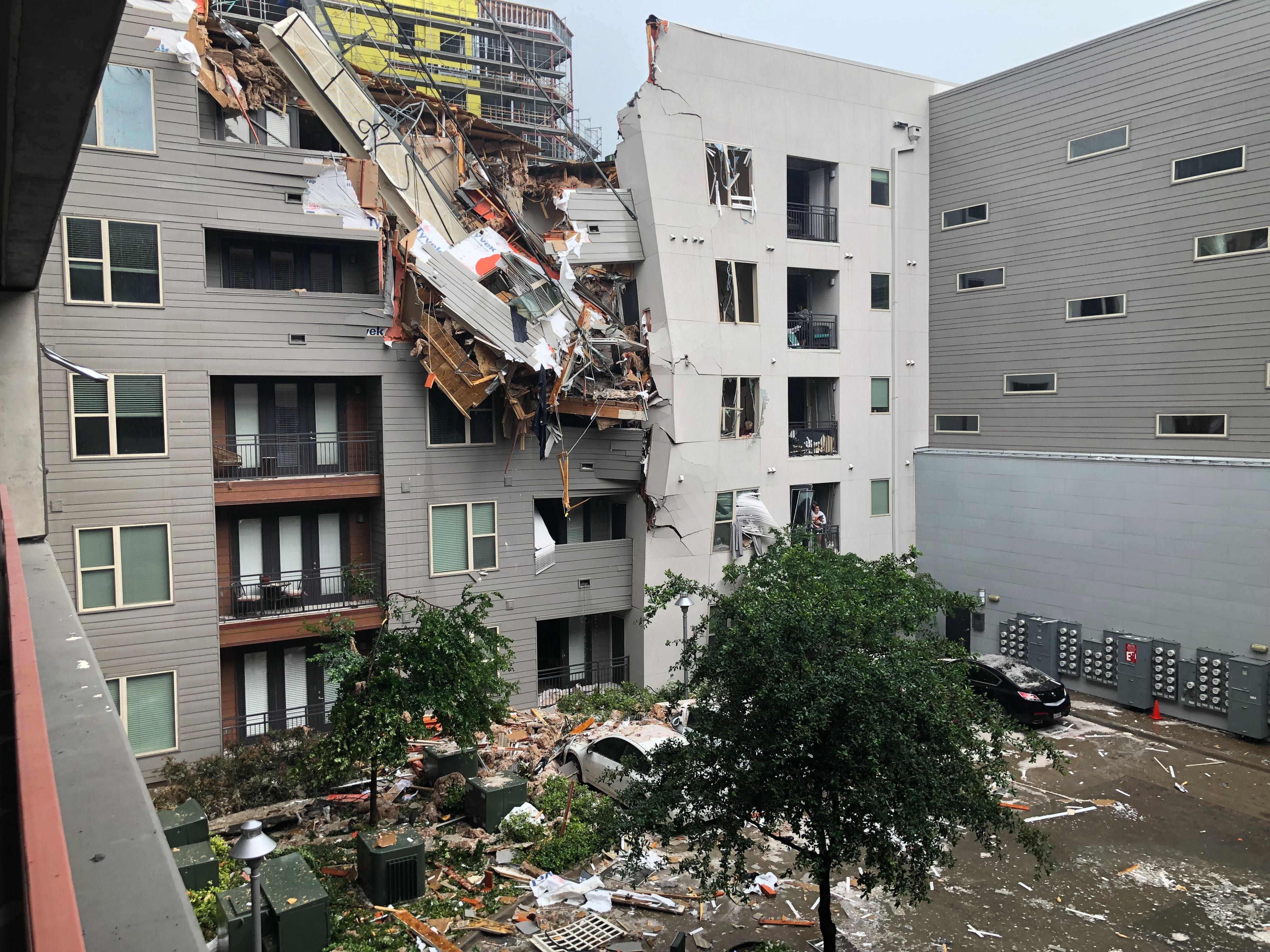 Crane Collapses On Dallas Apartments