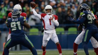 Quarterback Kyler Murray #1 of the Arizona Cardinals passes against the Seattle Seahawks at CenturyLink Field on Dec. 22, 2019 in Seattle, Washington.