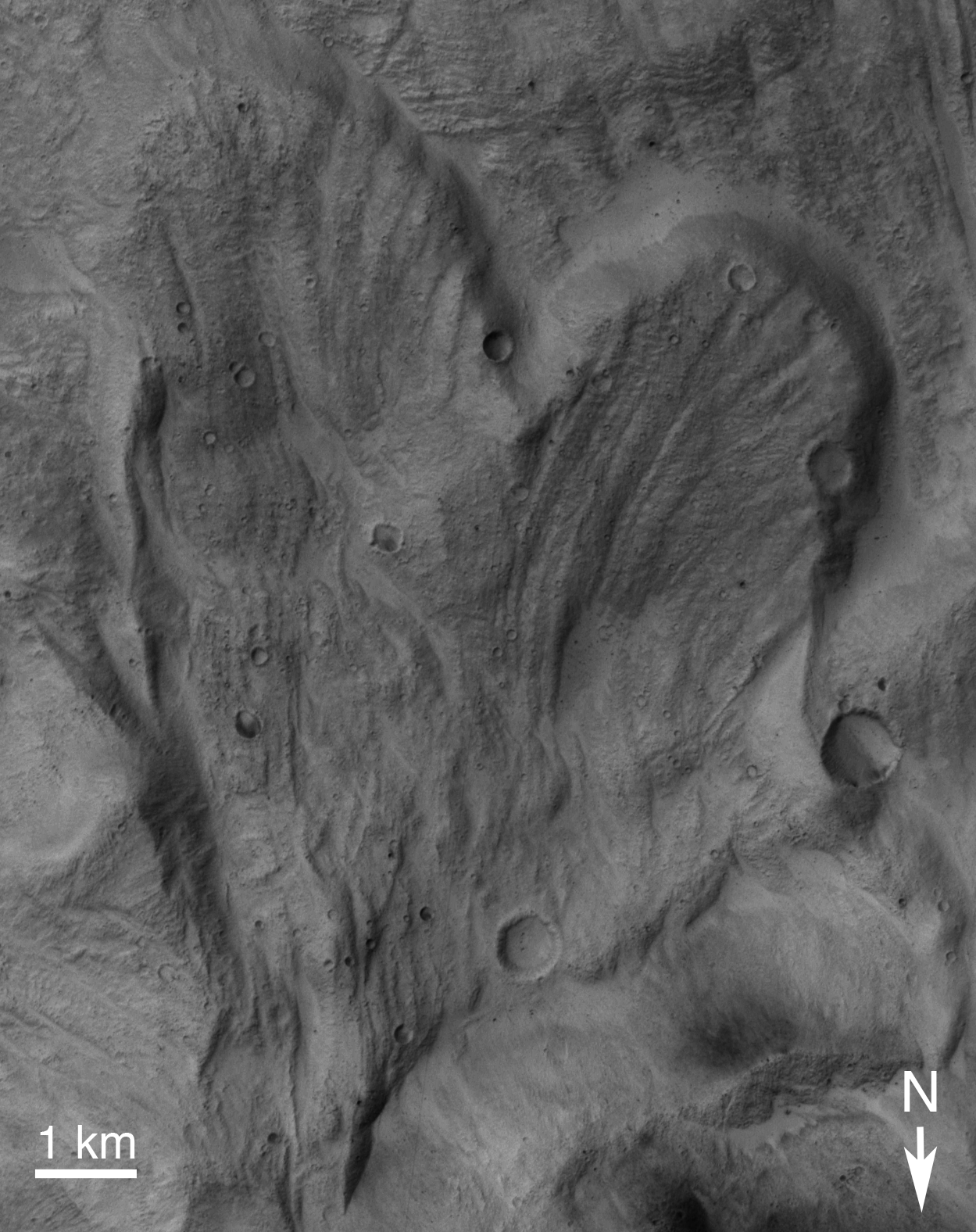 EMPTY_CAPTION"This picture was taken by the Context Camera (CTX) on the Mars Reconnaissance Orbiter (MRO) spacecraft on January 10, 2017. The feature is located at 3.53°S, 71.4°W in Ophir Chasma." Released in 2017.