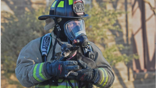 A family's dog is safe after a North Richland Hills firefighter saved the dog this morning.