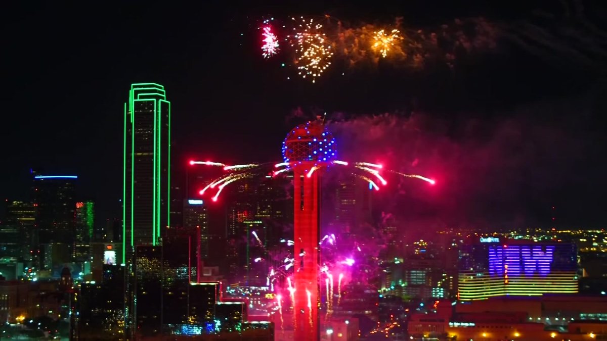 Countdown to 2020 Fireworks at Reunion Tower NBC 5 DallasFort Worth