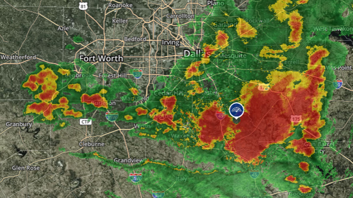 Severe Thunderstorm Warnings in Ellis, Henderson, Kaufman and Navarro