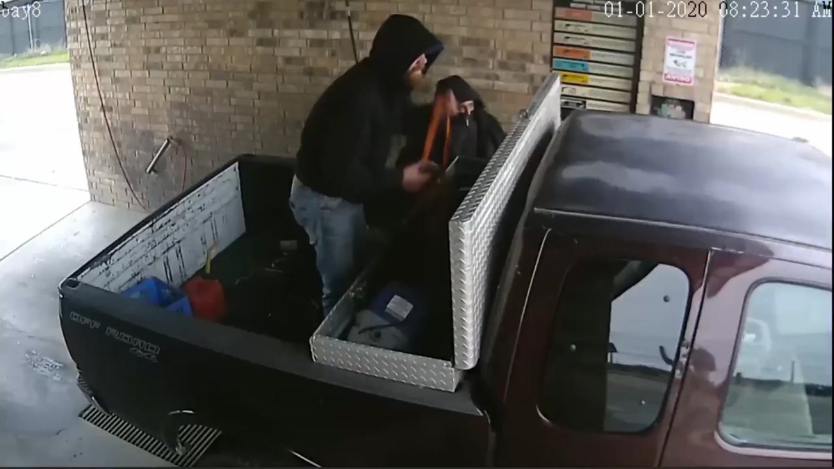 Surveillance Video Shows 2 Men Who Broke Into Car Wash Coin Machine