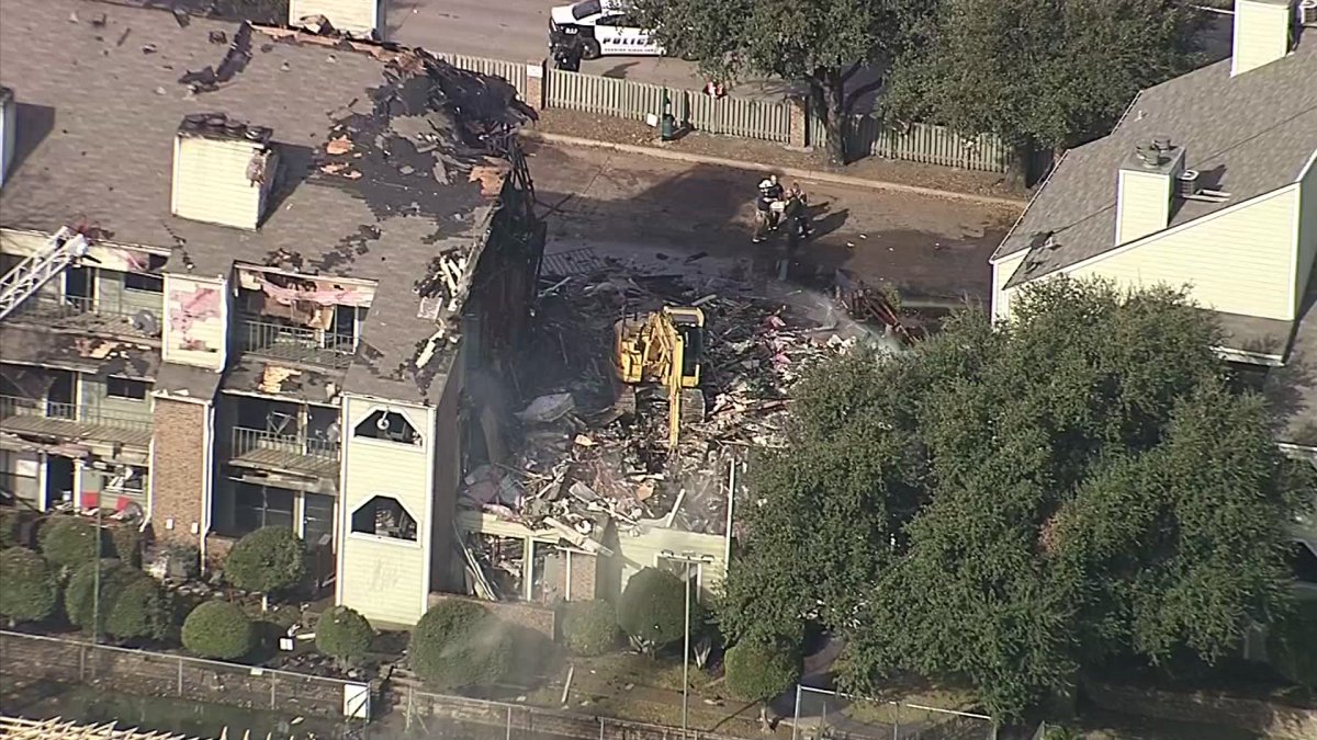 FireRavaged Dallas Condos Demolished NBC 5 DallasFort Worth