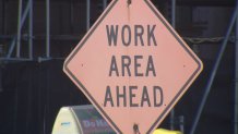 Road Construction Work Ahead Sign
